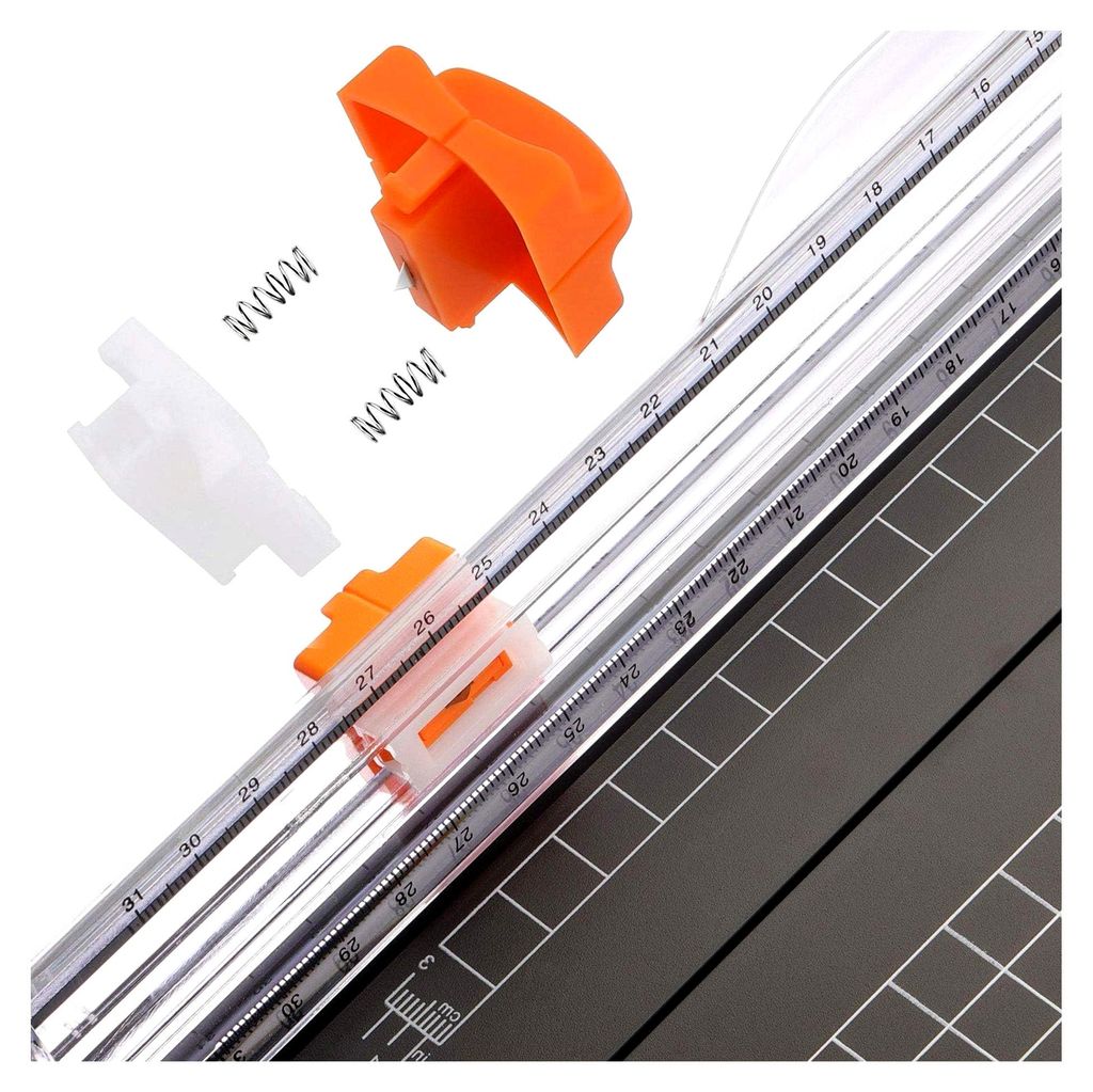 A4 Papierschneider 12 Zoll Titan Gerade Schneidemaschine Scrapbooking Werkzeug mit Automatischem Sicherheitsschutz und Seitenlineal Austauschbare K...