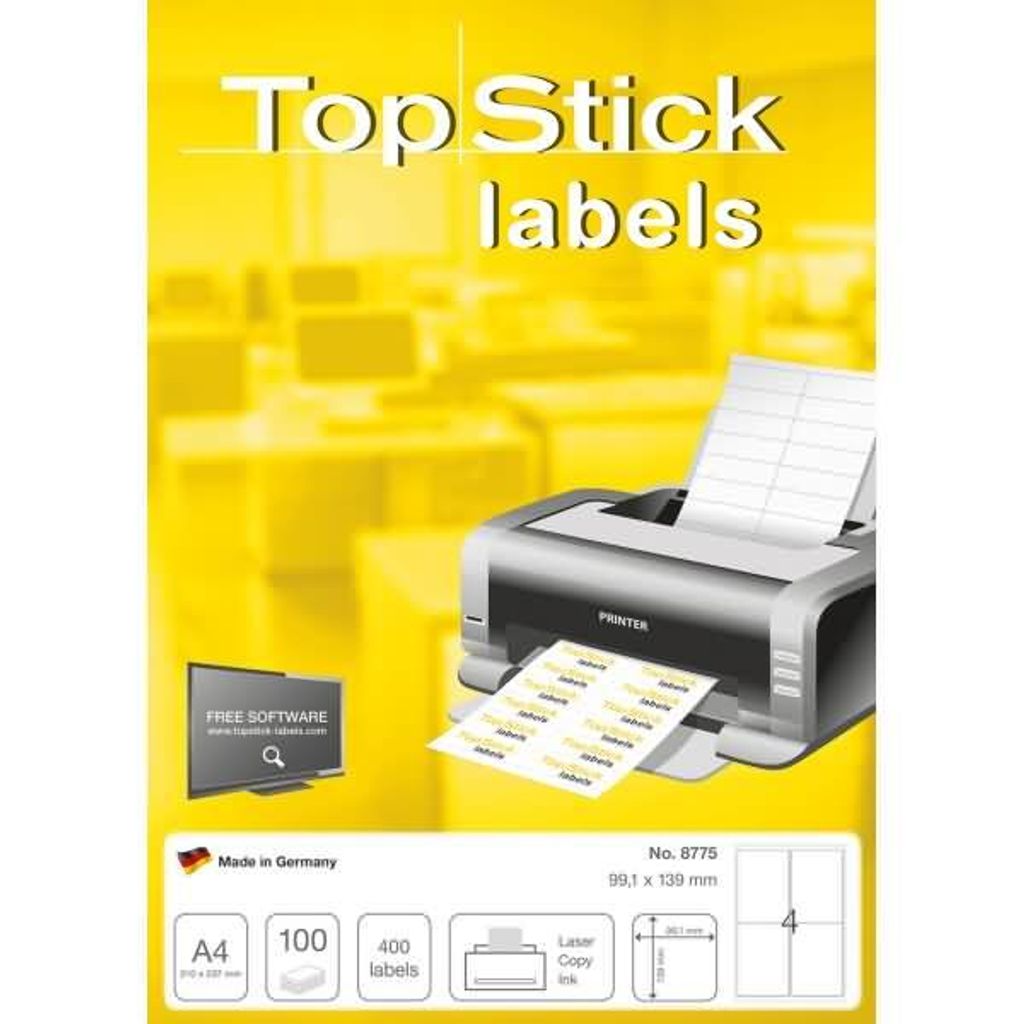 Universal-Etiketten Papier weiß selbstklebend 99,1x139mm Produktbild 