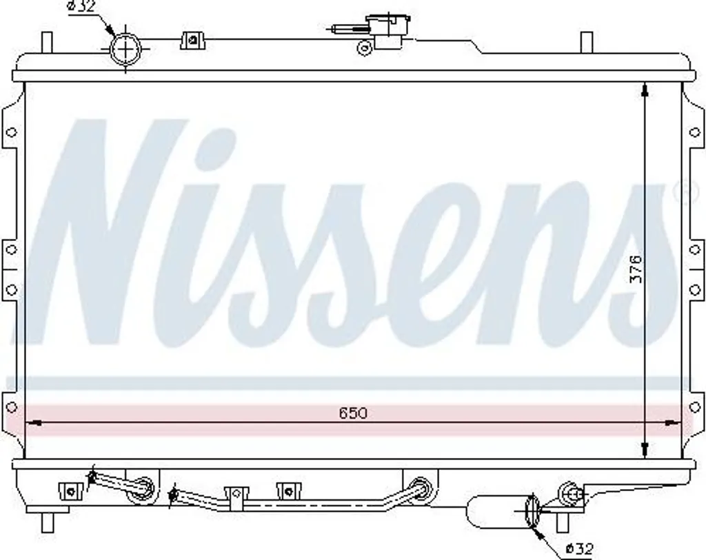 Radiateur moteur NISSENS 66603 Aluminium robuste pour Shuma 0K2421520