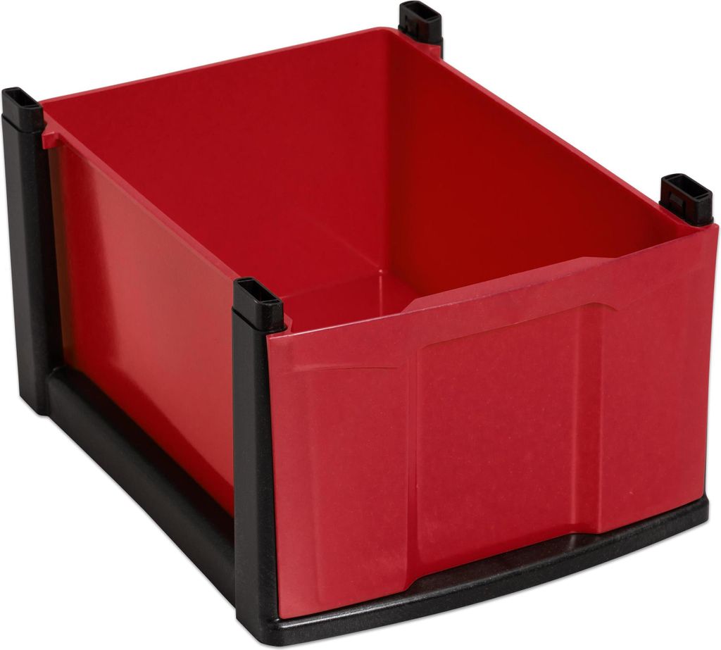 Betzold Box mit Rahmen aus biobasiertem treeNside-Material, Größe: groß, Rahmenfarbe: schwarzer Rahmen, Boxenfarbe: rot
