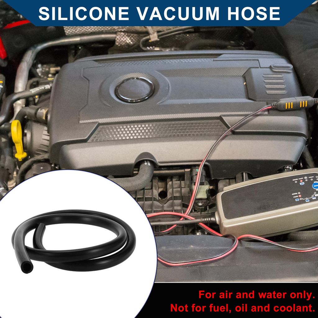 Silikon-Vakuumschlauch für Automobil-Vakuumsysteme Hochtemperatur 6ft 5/8" 16mm ID 3,5mm Dicke 1 Stück Schwarz