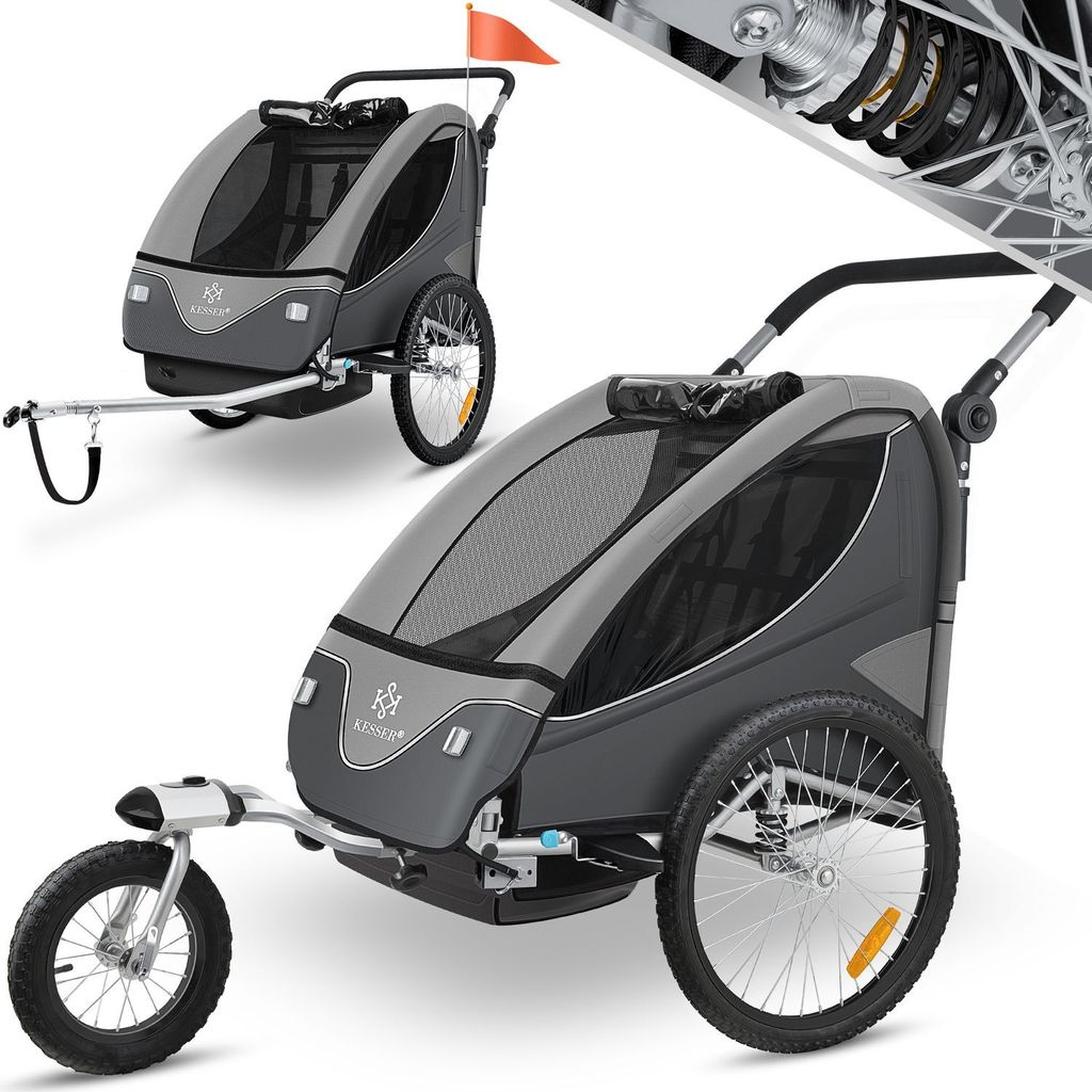 KESSER® Kinderanhänger Fahrradanhänger 360° Drehbar mit Produktbild 