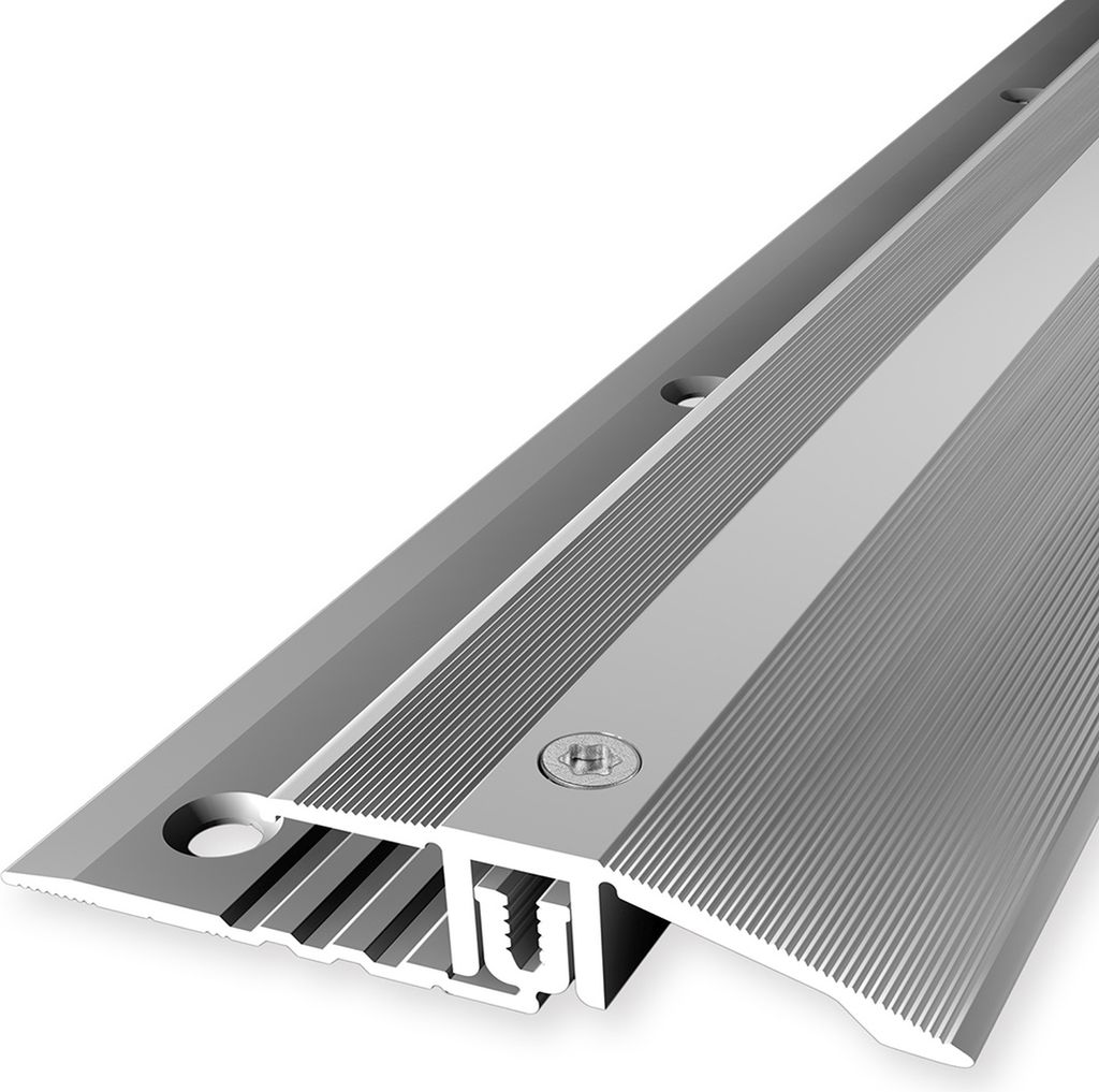 PROVISTON | Abschlussprofil | Übergangsprofil | Breite: 44 mm | Höhenausgleich: 6.5 - 16 mm | Länge: 900 mm | Aluminiumprofil | Silber | 1 Stück