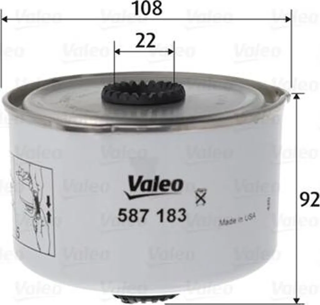 Filtre à carburant haute efficacité Valeo 587183 origine LR009705