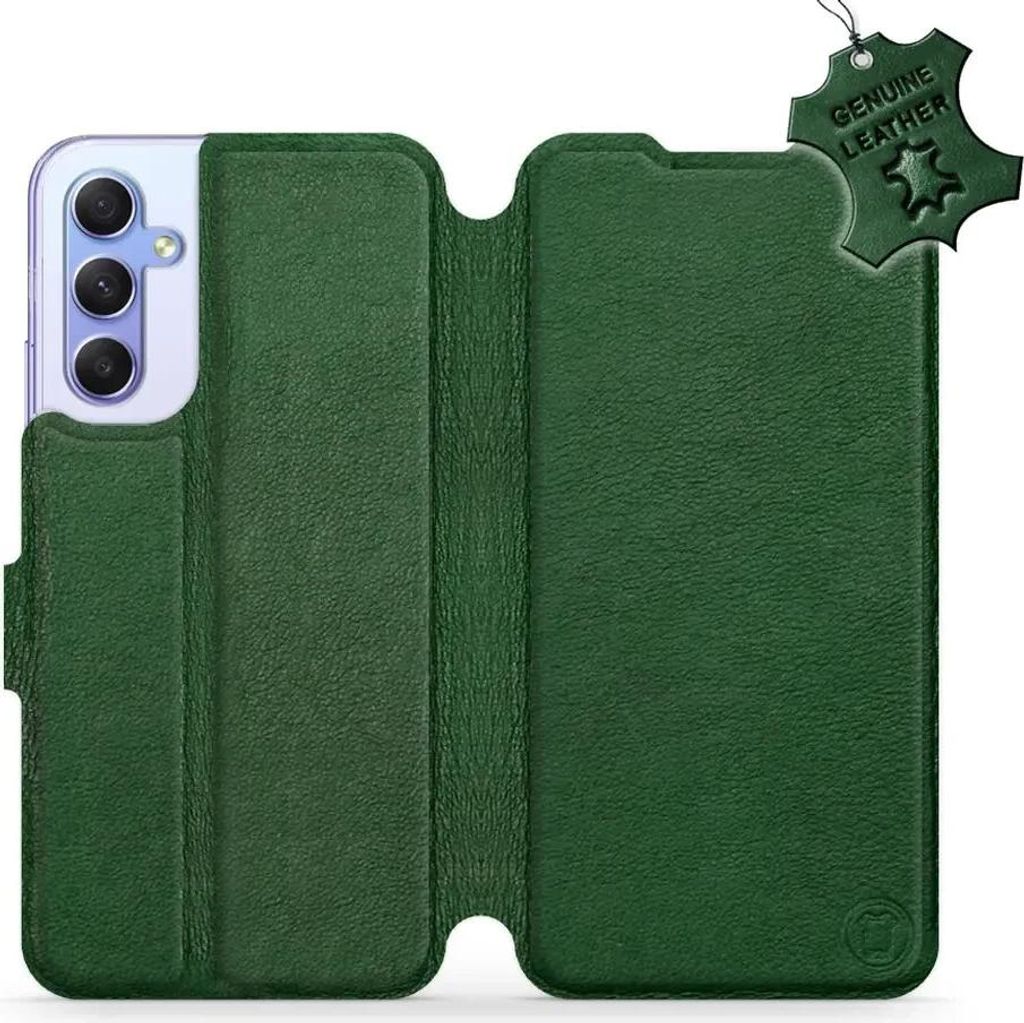 Echtleder Handyhülle für Galaxy A34 5G, Mobiwear Leather, Grün