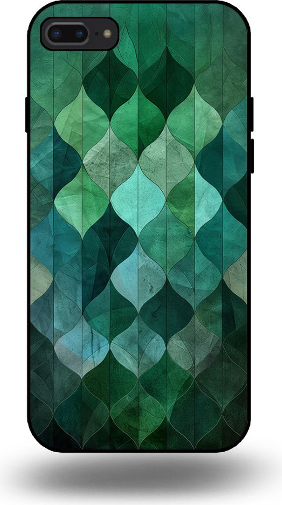 Smartphonica Handyhülle passend für iPhone 7/8 Plus mit grünem Blätterdruck - TPU Backcover Hülle grünes Blattdesign - Grün