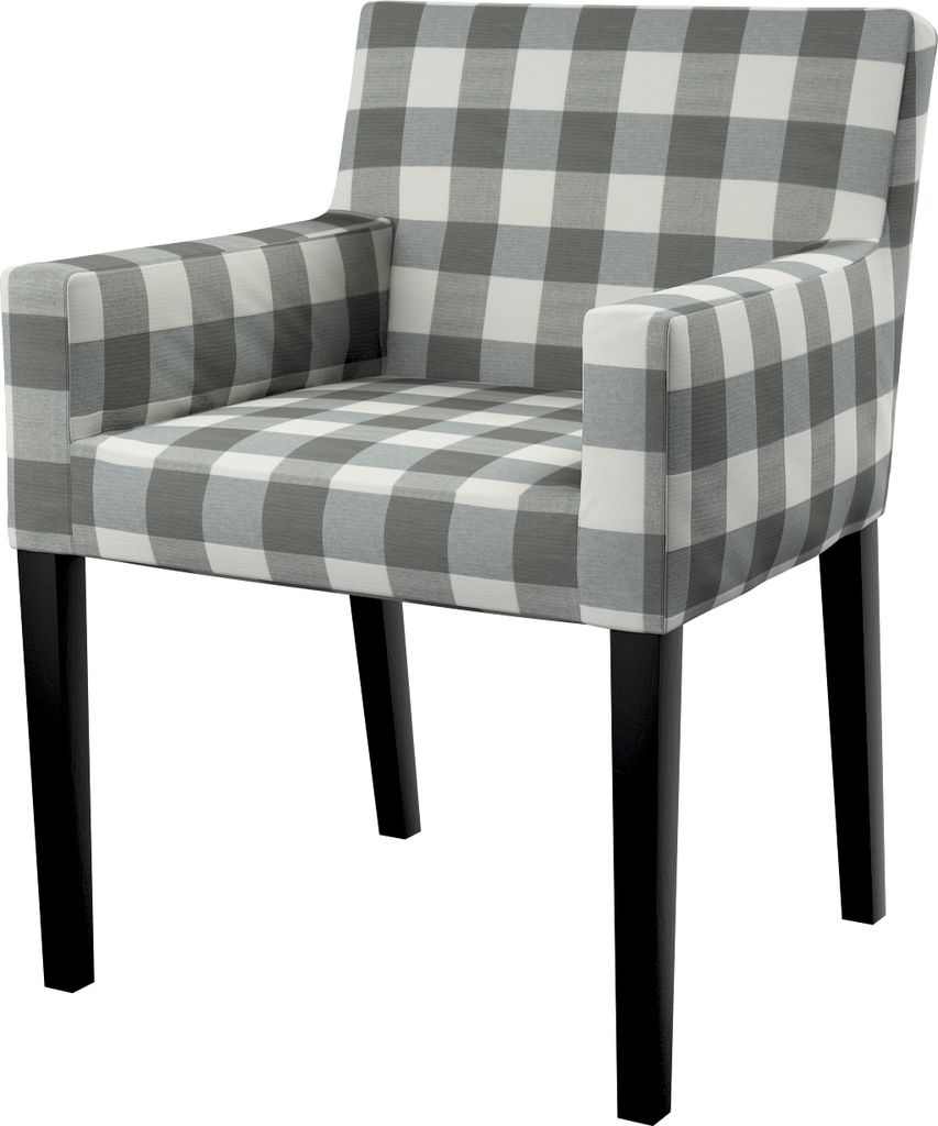 Dekoria Nils Stuhlhusse, weiss-grau kariert, Nils