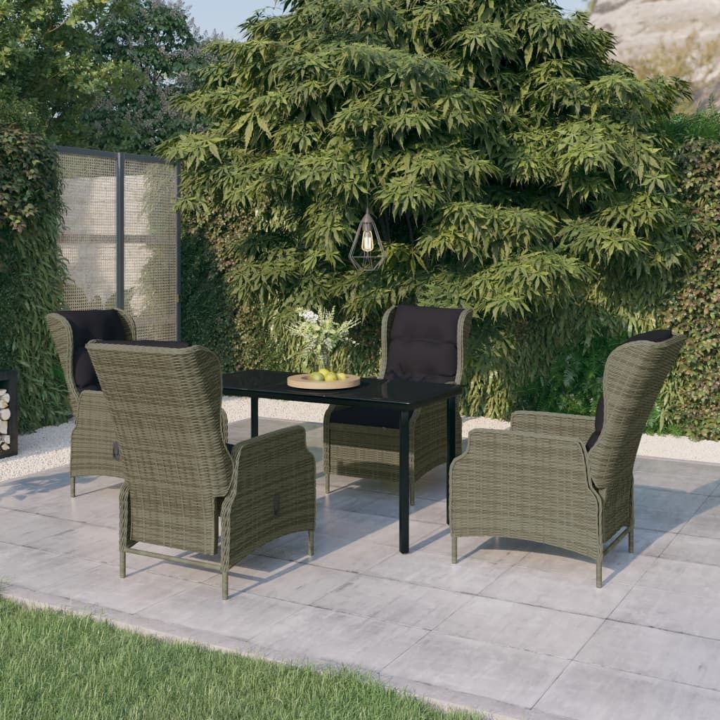 The Living Store 5-tlg. Garten-Essgruppe Braun