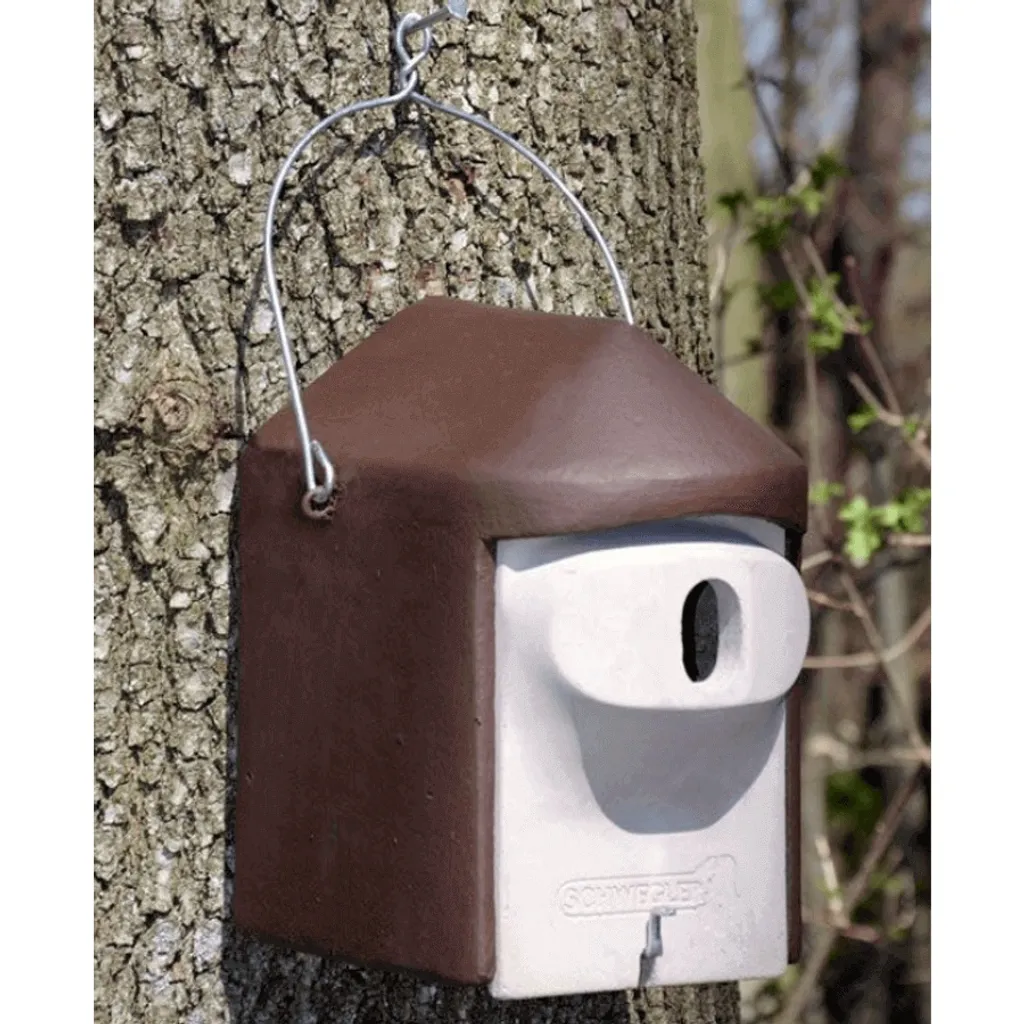 Nichoir Schwegler 2GR ovale en béton de bois résistant - Brun (32 mm)