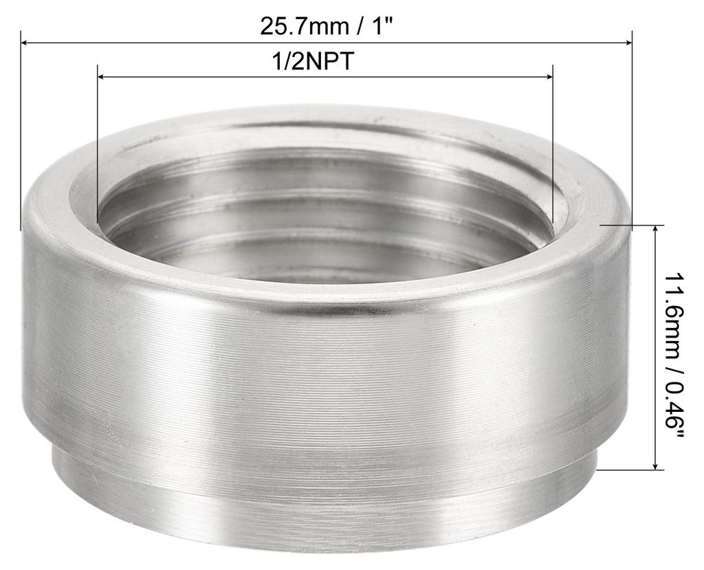 Schwei?fitting St?psel 1/2NPT Buchse Aluminium Rohr Gewinde Anschluss Silberton