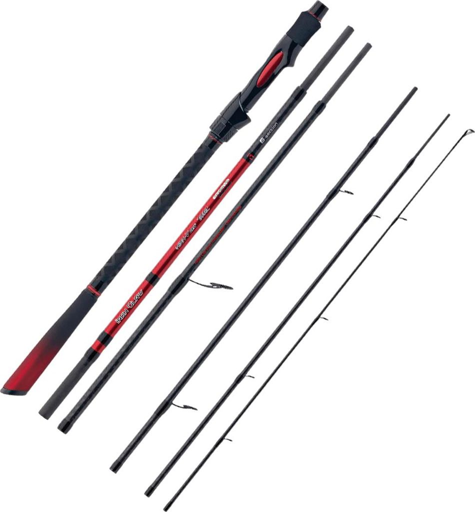 Iron Claw High-V Red² Travel Pike Spin Angelrute 270 cm, 25-75g, 6-teilig