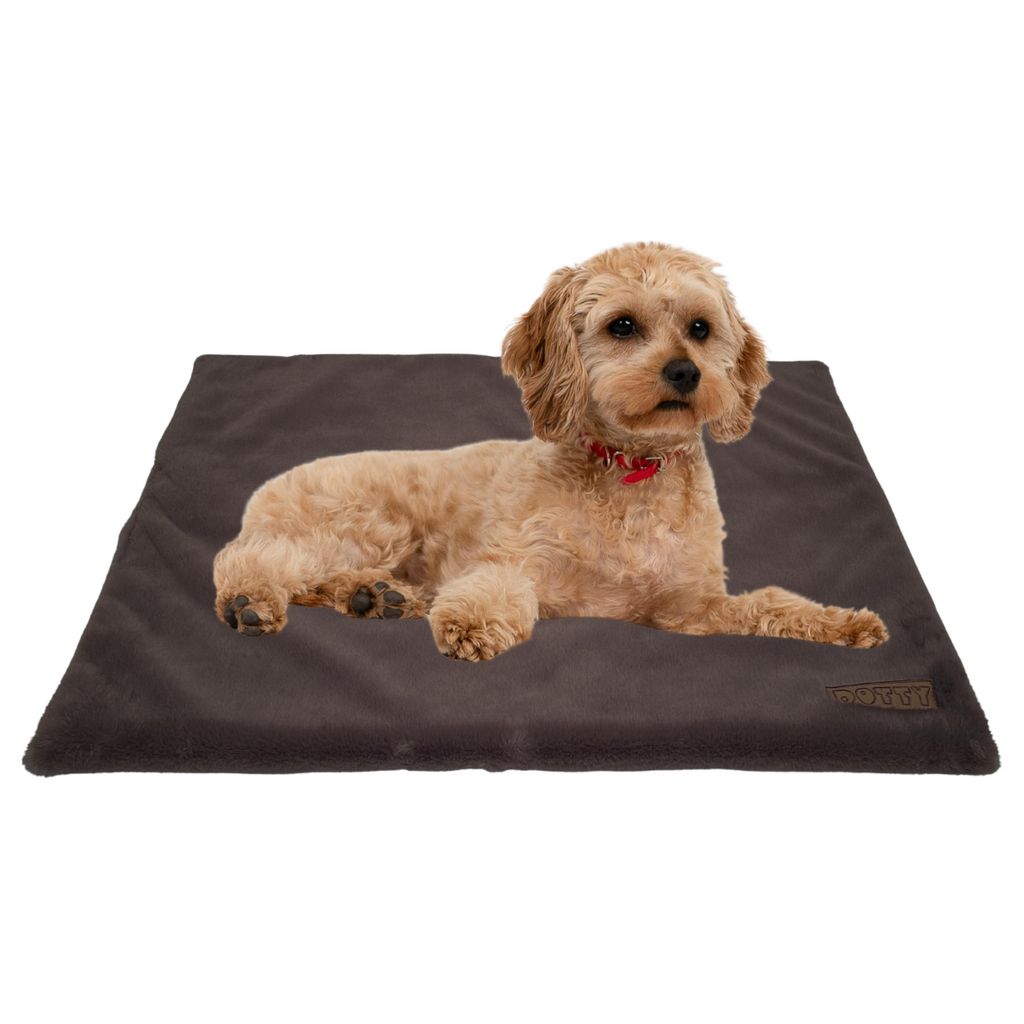 Fellmatte für Hunde, waschbar & rutschfest – Hundematte für Auto, Hundebox, Sofa – Reisebett für kleine & große Hunde - Braun weiches Kusch...