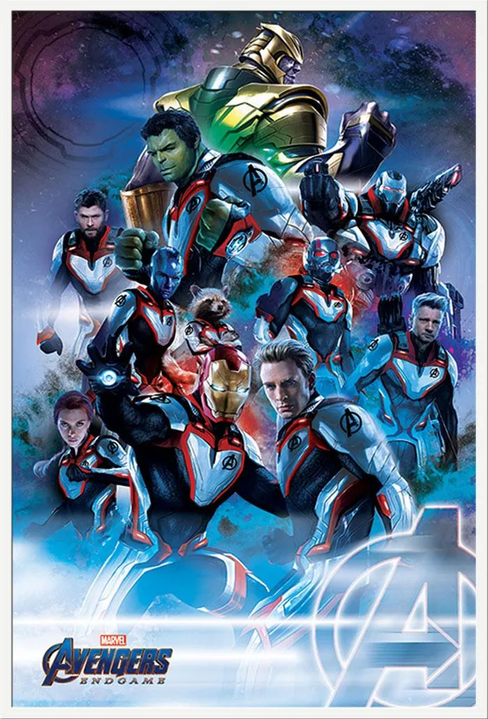 Affiche Avengers Endgame Encadrée : Protection Acrylique et Cadre Blanc