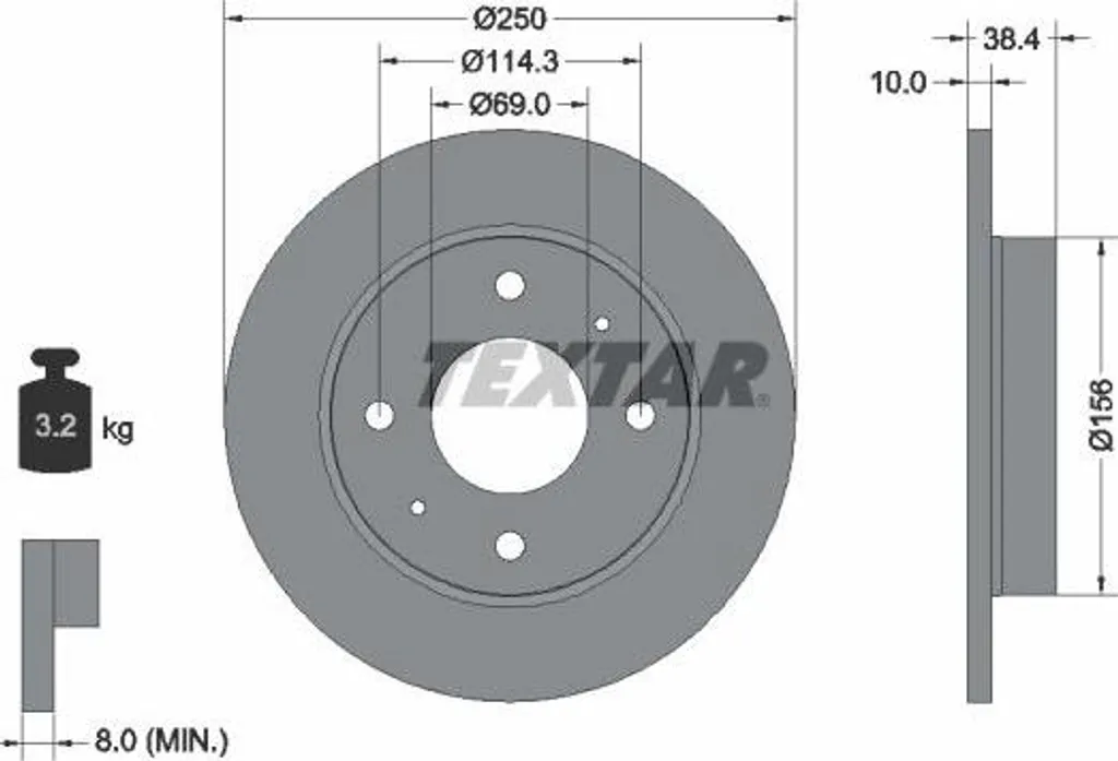 Disque de frein avant pour Smart Forfour et Mitsubishi Colt VI 1.3