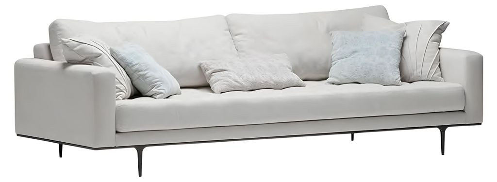 Weißes Stoffsofa 3-Sitzer modernes Design