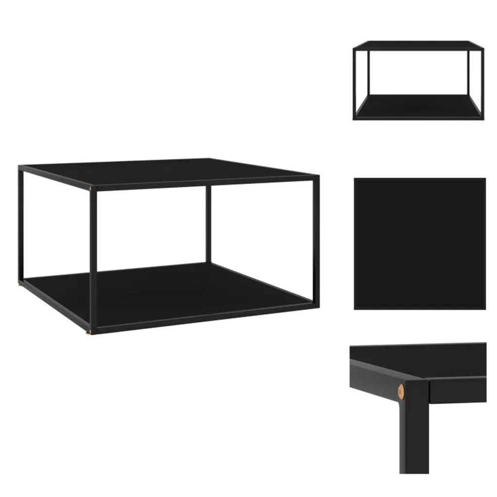 Table basse noire 90x90 cm verre facile d'entretien pour le salon