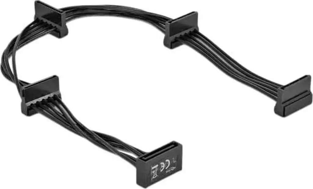 Delock 60395 Cavo Alimentazione SATA Splitter 1 a 4 - 40cm Nero