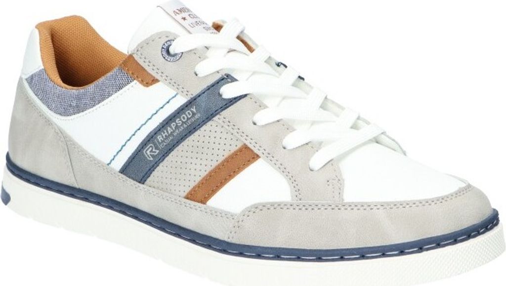 AMERICAN CLUB RH159 Schuhe für Herren, Herrenschuhe, Sneaker, Schuheinlage "MEMORY FOAM SYSTEM", Rhapsody, Weiss 41