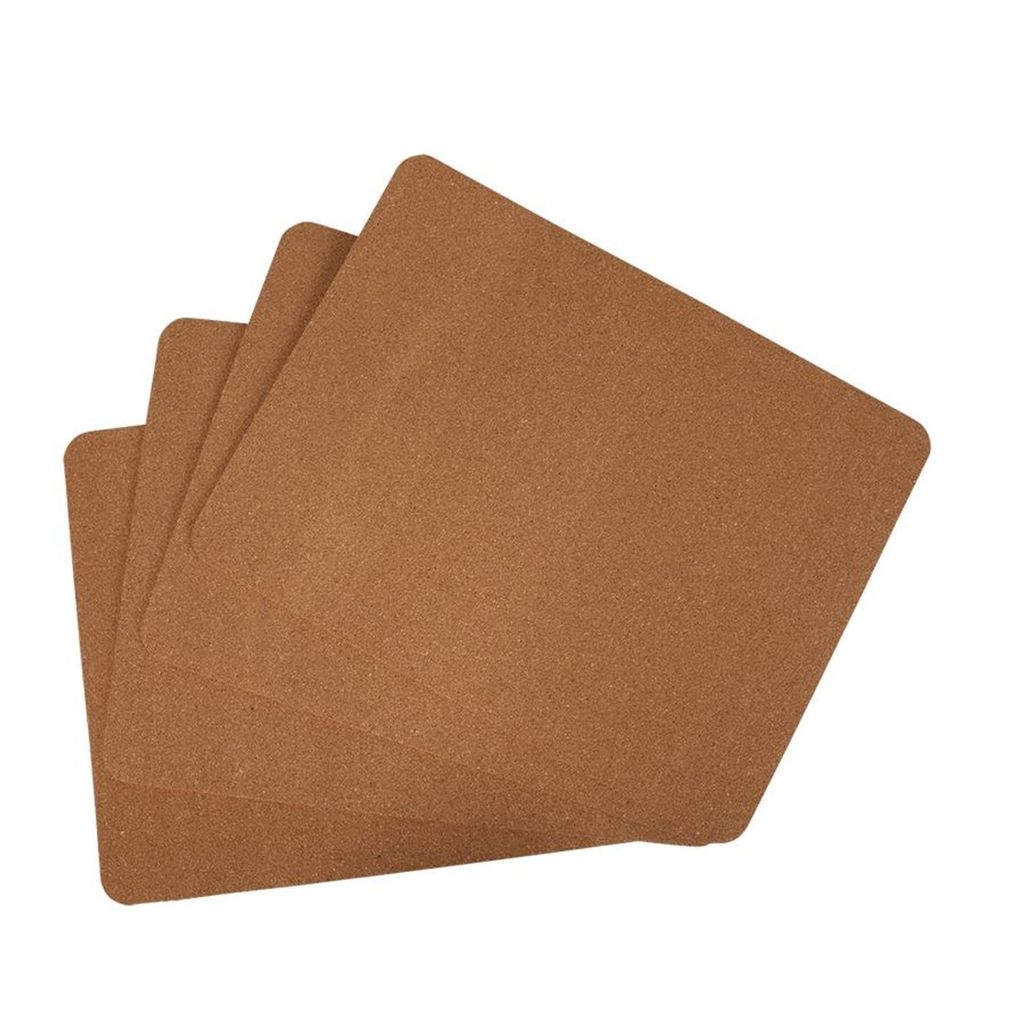 BURI Platzset aus Kork 4er-Pack Tischmatten Platzdeckchen Platzmatte Untersetzer