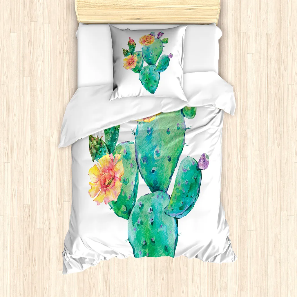 Copripiumino Ipoallergenico ABAKUHAUS 135x200 - Fantasia Cactus Naturale