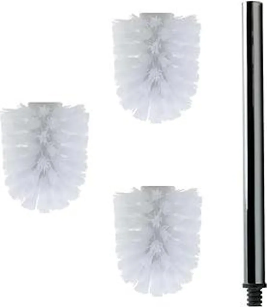 Daloual Scopino WC Professionale: Manico Inox + 3 Ricambi Sostituibili
