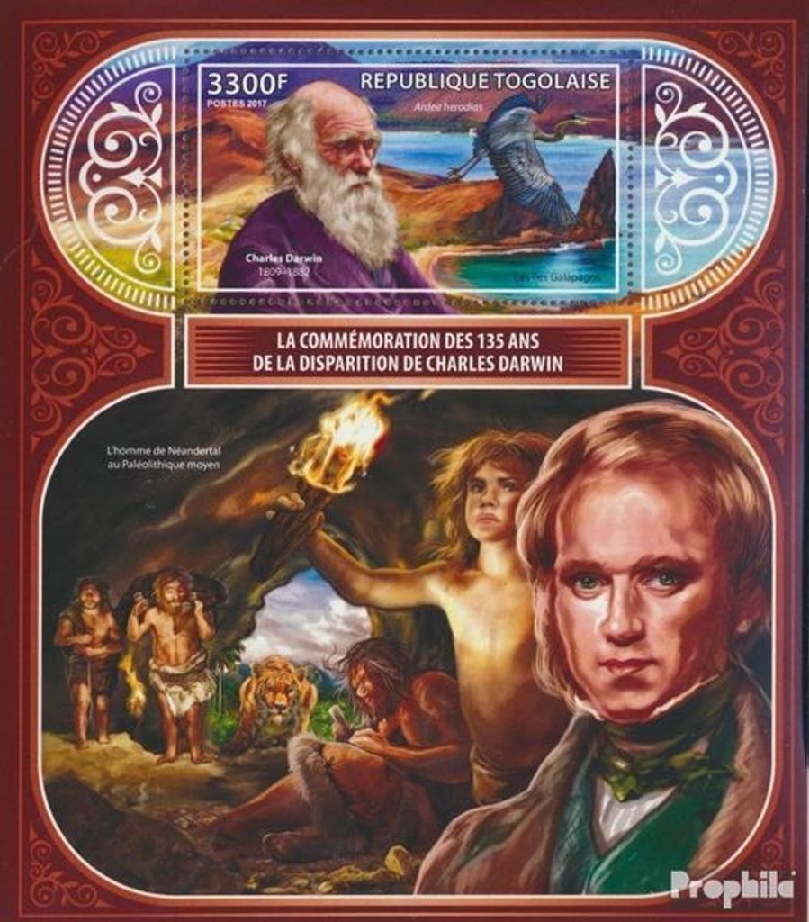 Briefmarken Togo 2017 Mi Block 1480 (kompl. Ausgabe) postfrisch Charles Darwin