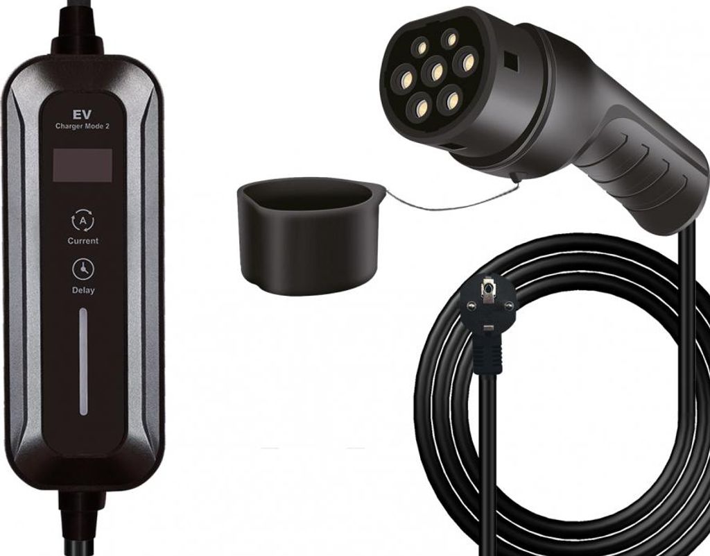 Helos 357730 E-Auto-Ladekabel Typ 2 auf Schuko 5m schwarz