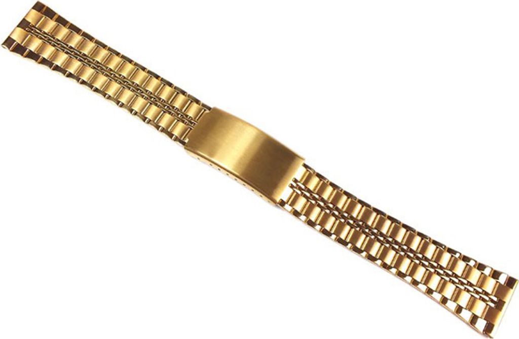 Minott Ersatzband Uhrenarmband Edelstahl Band Gelbgoldfarben 24122, Stegbreite:20mm