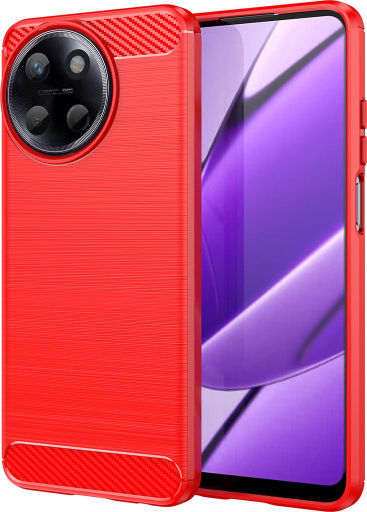 Hülle für Realme 11 4G Carbon-Faser Weich TPU Silikon Produktbild 