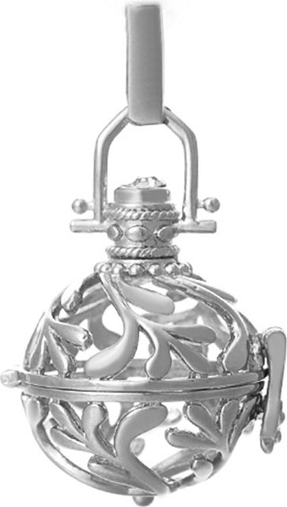 Anhänger Hohlglocken Design Mehrzweck Kupfer Mode Halsketten Zubehör für Mädchen-Weißes Gold