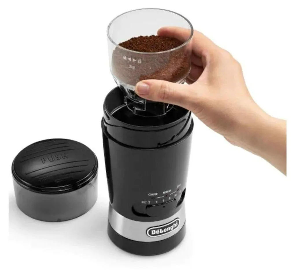 Moulin à café DeLonghi KG210 système Push-to-grind et lames inox - 7