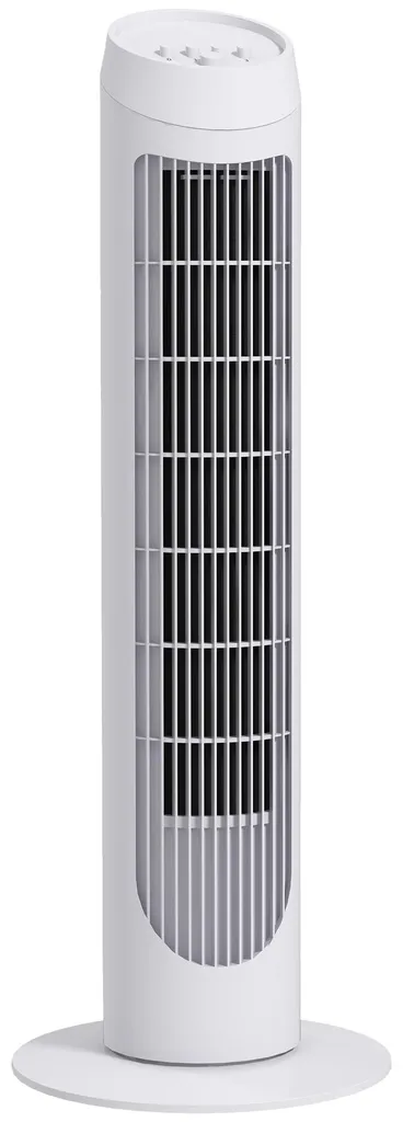 Ventilateur colonne silencieux oscillant 3 vitesses - Hauteur 80cm Blanc