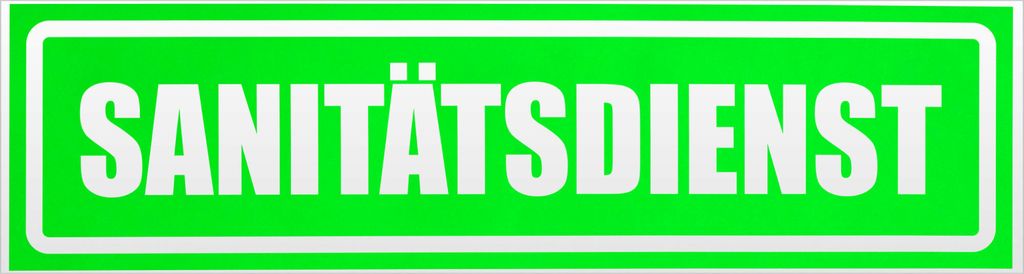 Kiwistar Sanitätsdienst invertiert Magnetschild Schild magnetisch - 45cm Neongrün - Magnetfolie für Auto PKW Kfz