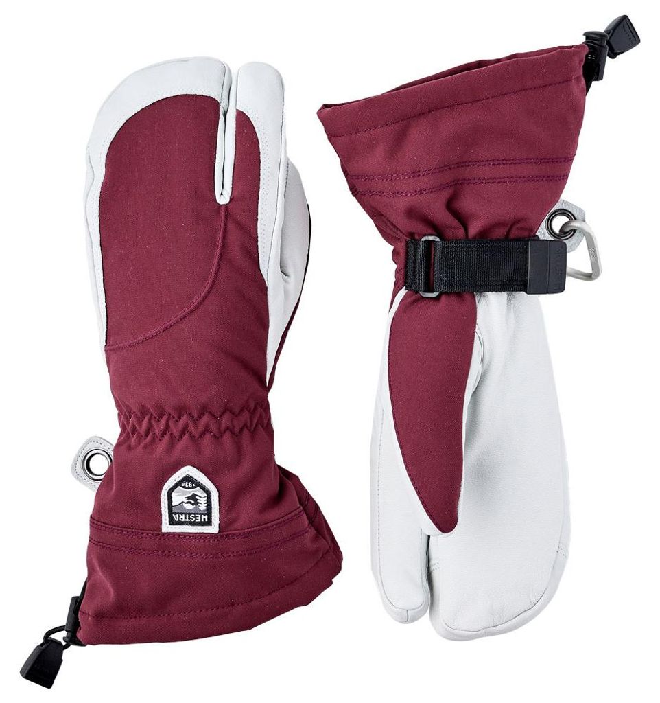 Heli Ski Female 3-Finger rot 9 - bordeaux/offwhite