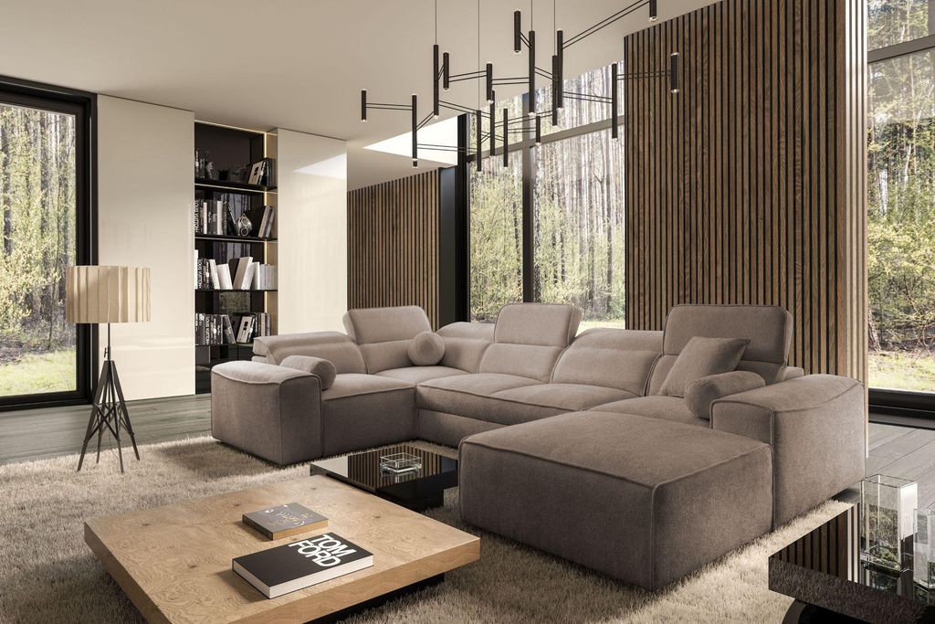 Premium Wohnlandschaft Ecksofa VITO IV – Braun, Links/Rechts