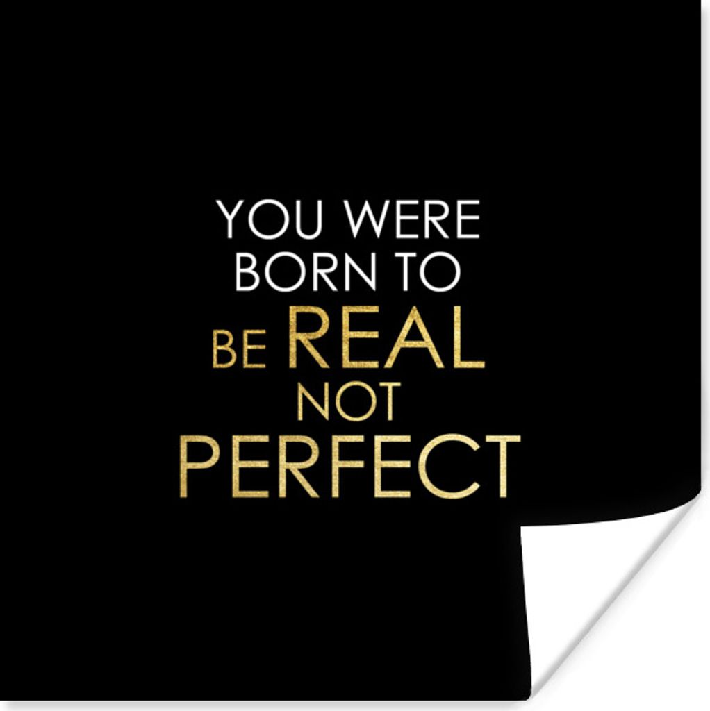 MuchoWow Poster Perfekt - Gold - Weiß - Zitate 30x30 cm - Wandposter - Printing