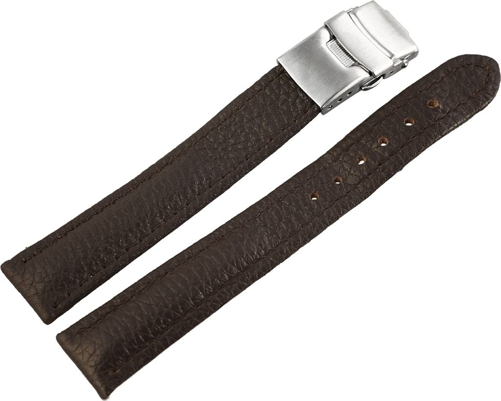Echtlederband dunkelbraun, 16mm, dunkelbraune Naht