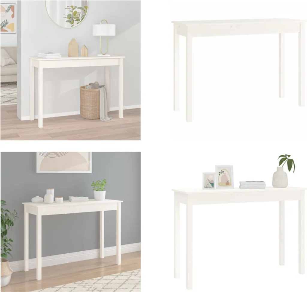Consolle Bianca in Legno 110x40x75 cm - Solida e Pratica | vidaXL