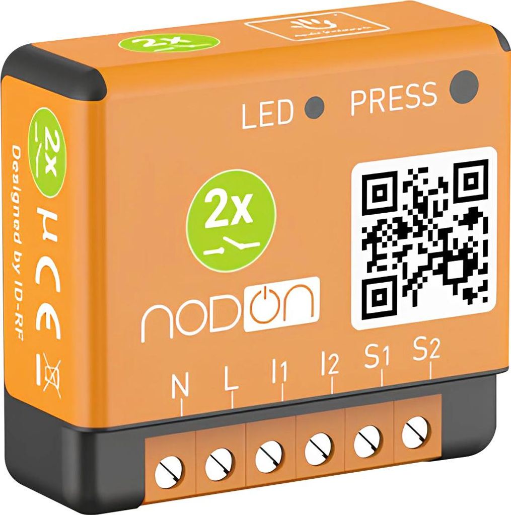 NODON, module encastré EnOcean 2 canaux 1,1kW, orange Image du produit 