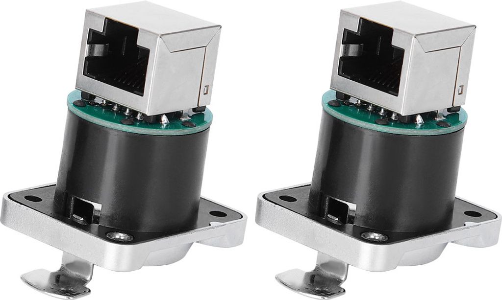 2Pcs RJ45 abgewinkelt Stecker feuerhemmend Isolator Material YTRJ45 Luftfahrt Stecker