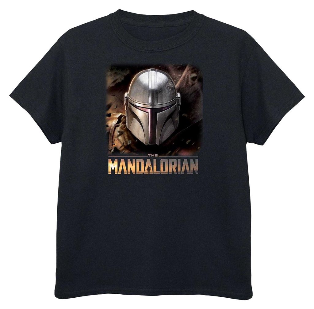 Star Wars: The Mandalorian - T-Shirt für Jungen, Baumwolle BI56779 (128) (Schwarz)