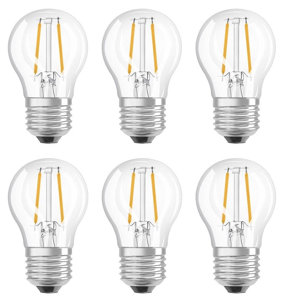 6 x Osram LED Filament Leuchtmittel P45 Tropfen 2,8W = 25W Produktbild 