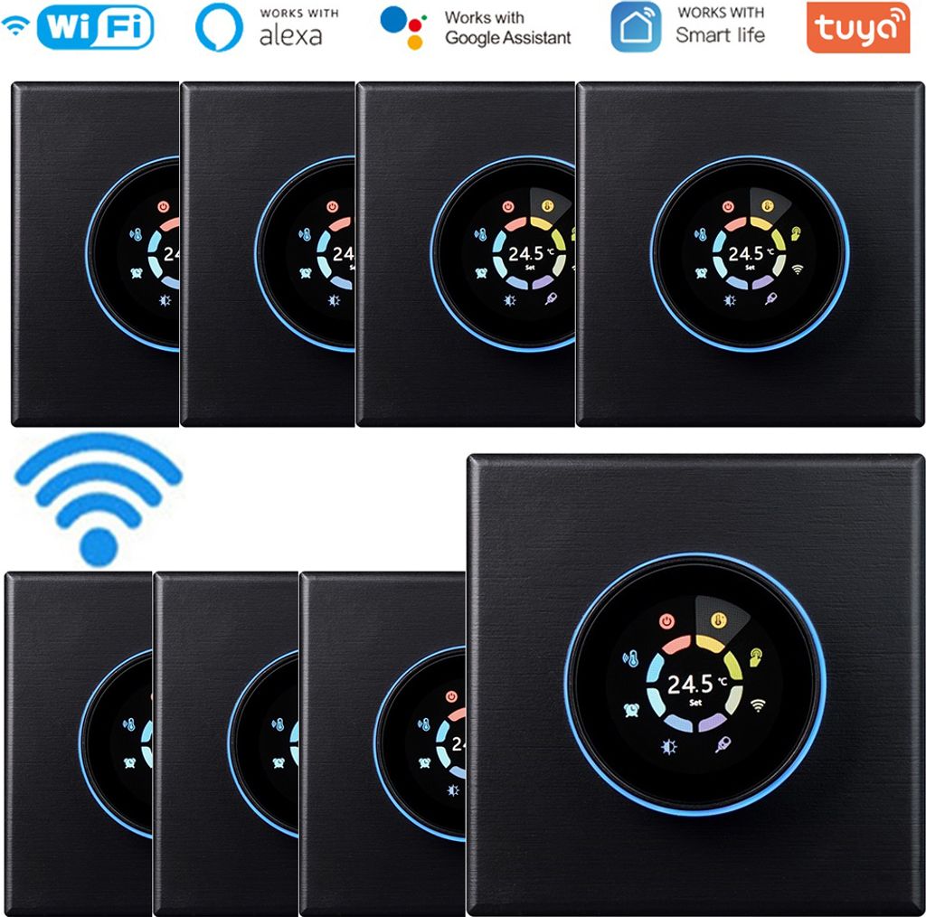 8X Tuya Wifi-Digitalanzeige, intelligenter Raumthermostat , fuer 5A Warmwasserbereitung Fussbodenheizung Thermostat Wandthermostat, kompatibel mit ...