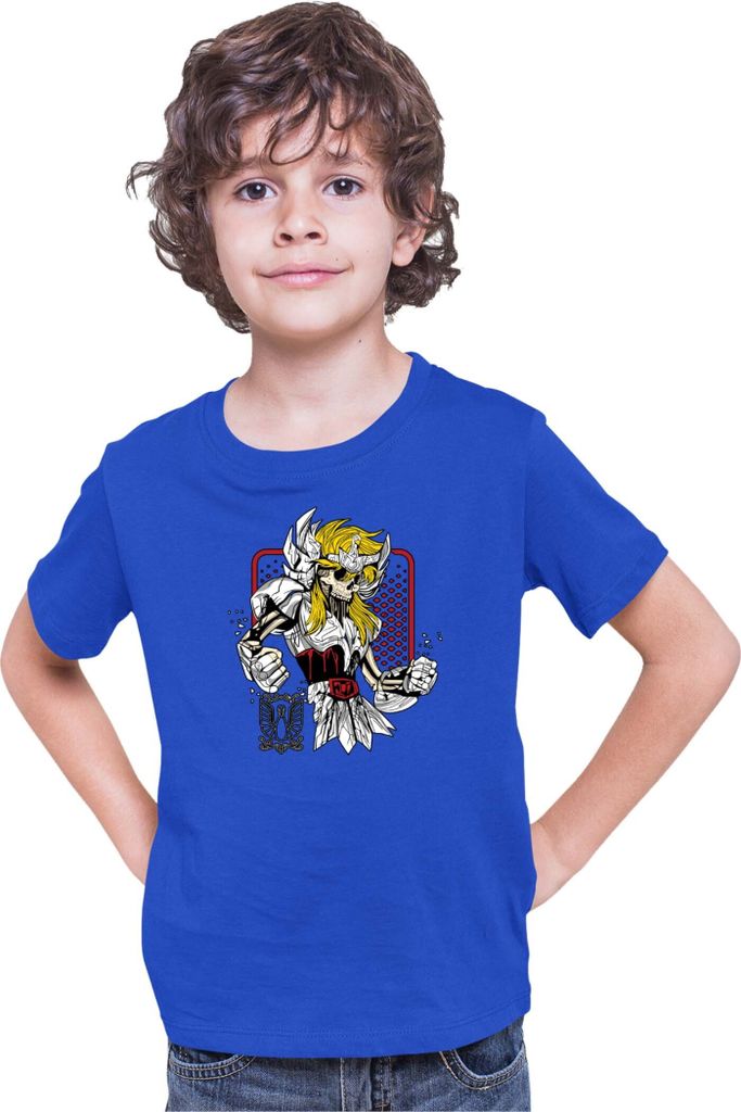 Kinder T-Shirt Japan Anime Manga Saint Anime Seiya Zombie Knight 02 Seiya Zombie, 3-4 Jahr - 104 / Blau