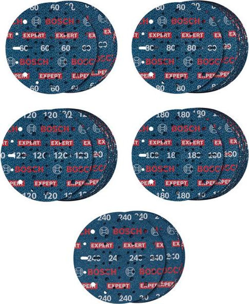 EXPERT O780 Foil Schleiffolien-Set, 150 mm, K60/K80/K120/K180/K240, 55-tlg.