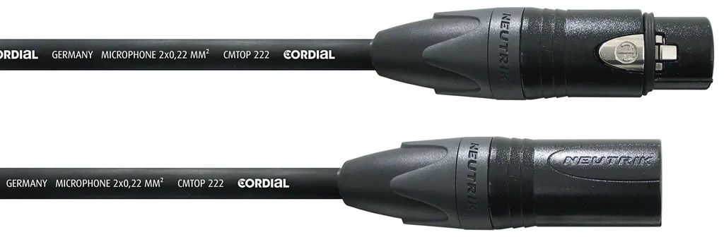 Câble microphone Cordial CSM 5 FM Gold 5 m avec connecteurs Neutrik