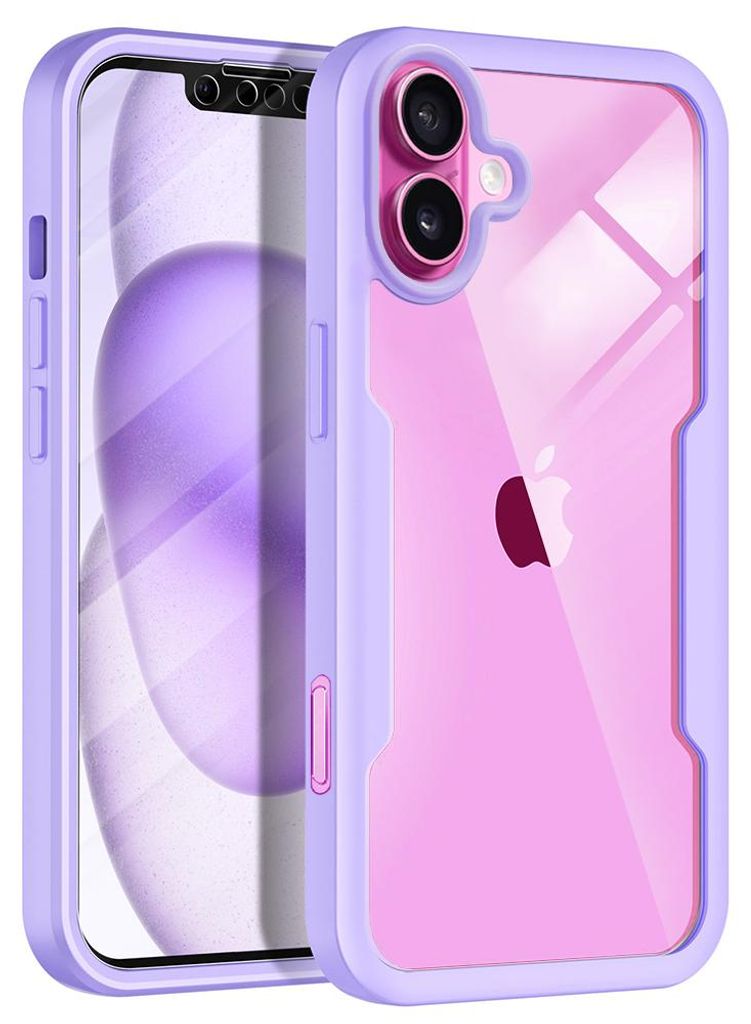 Techsuit ColorVerse 360 Hülle mit Schutzfolie für Apple iPhone 16 Plus - Lila