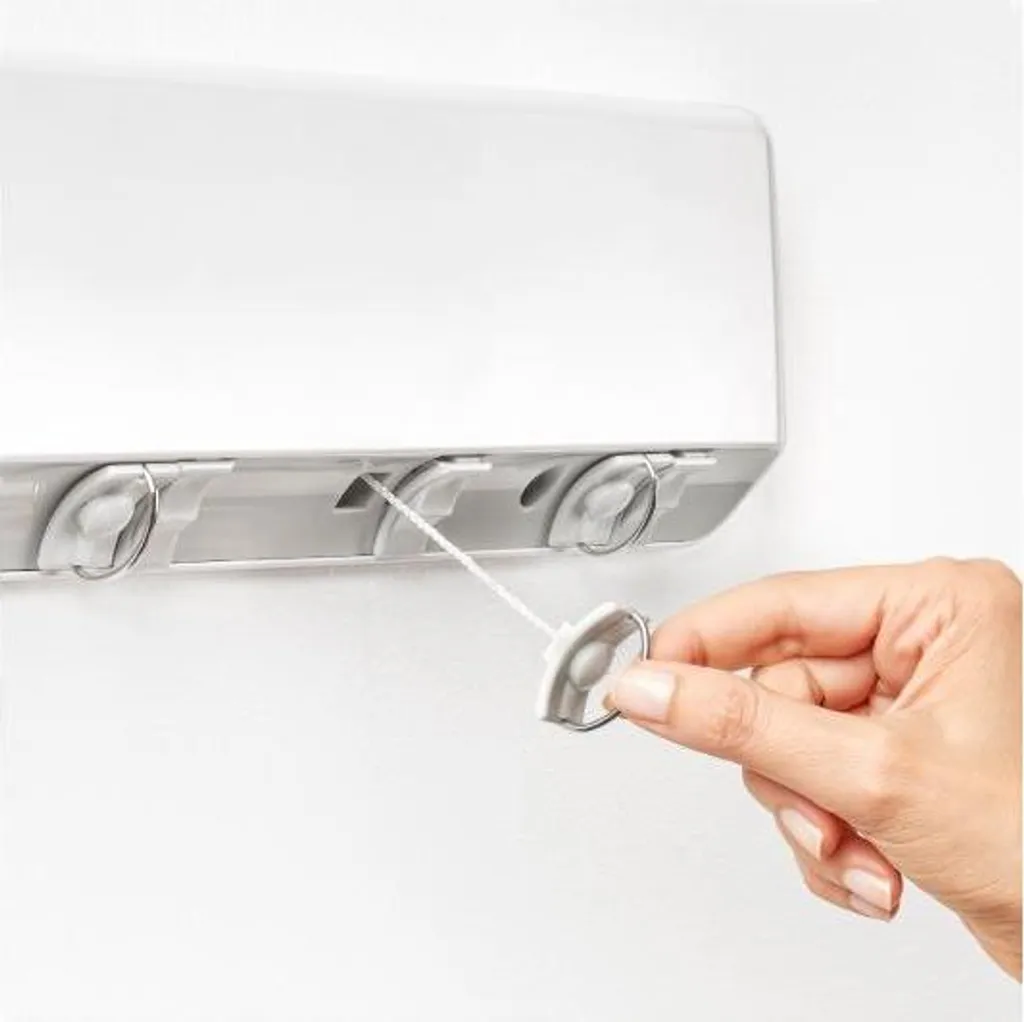 Étendoir à linge rétractable Rayen mural pour salle de bain et balcon