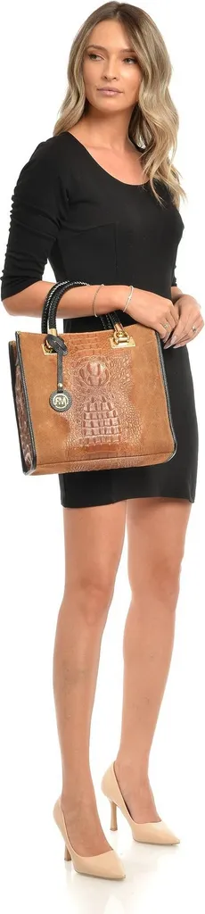 Sac cabas Roberta M AW25 RM 8155 cognac grand format en cuir - 5