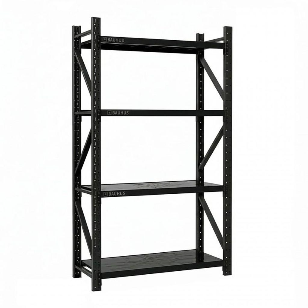 Bauhus Regał Przemysłowy Magazynowy Czarny 250x150x60 cm Zdjęcie produktu 